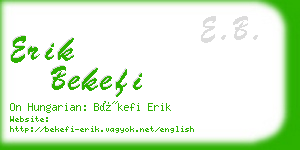 erik bekefi business card